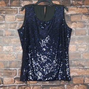 Violet & Claire| Sleeveless Blue Sequin Top sz 1x